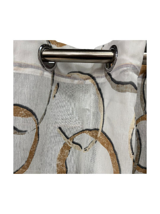 To megalo pazari Curtain With White-Beige Grommets 270x280cm