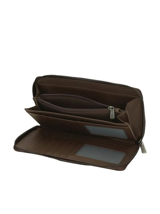 Natalie Large Fabric Women's Travel Wallet with RFID Brown