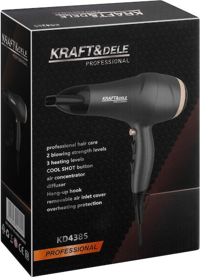 Kraft & Dele Uscător de Păr Profesional cu Difuzor 2400W