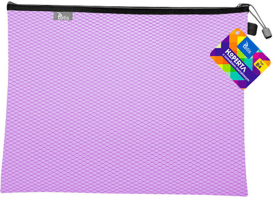 Envelope Metal Zipper B4 Purple