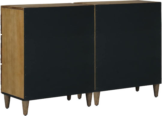 Μπουφές Ξύλινος με Συρτάρια Καφέ 120x33x75cm
