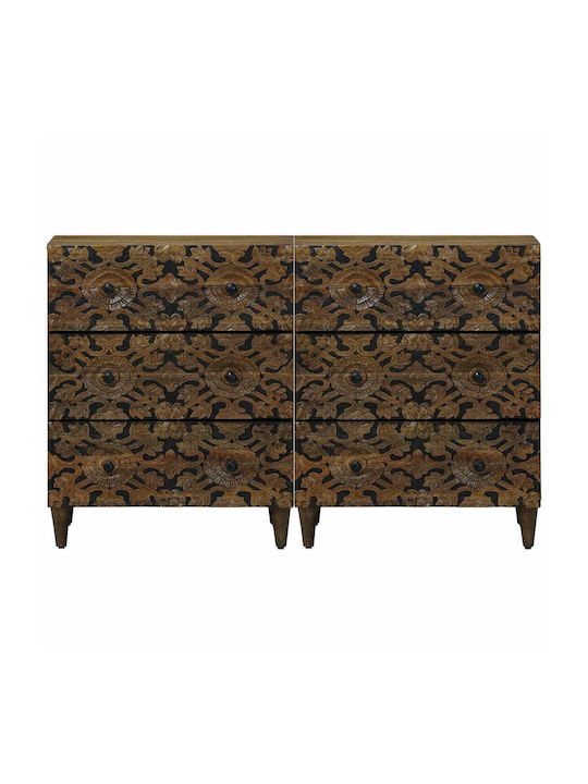 Holzsideboard mit Schubladen Braune 120x33x75cm