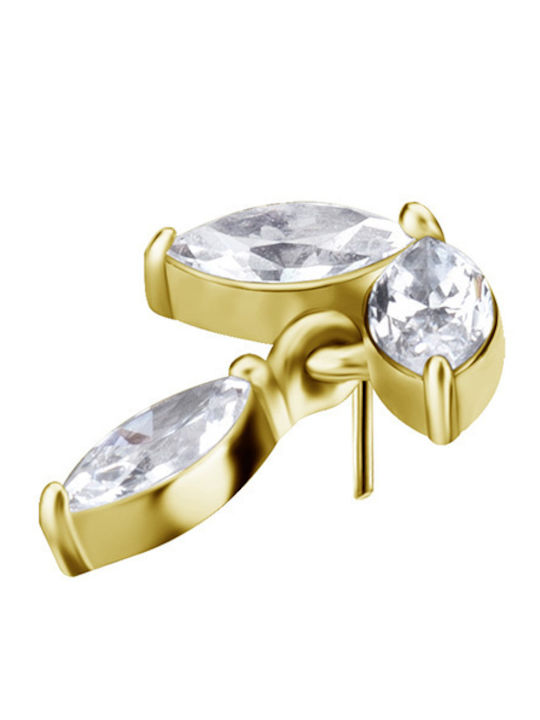 Crazy Needles Gold Plated Charm with Zircon