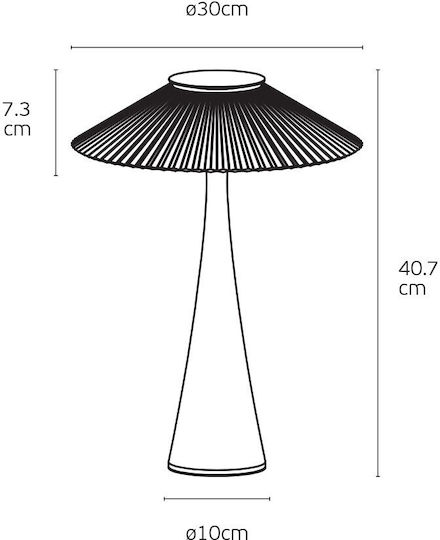 Metal Table Lamp LED with Black Shade and Base