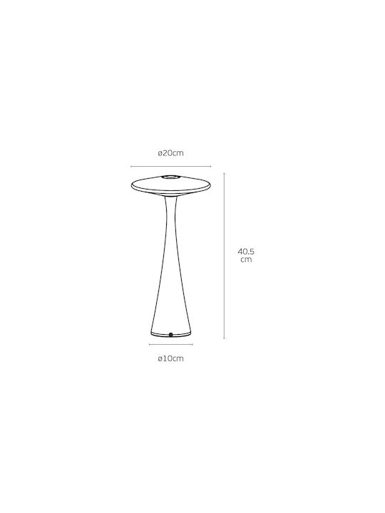 Glas Tischlampe mit Weißem Hut und Goldener Basis