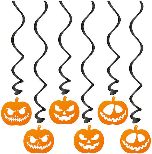 Pumpkin Spiral Hanging Decoration Halloween 6pcs