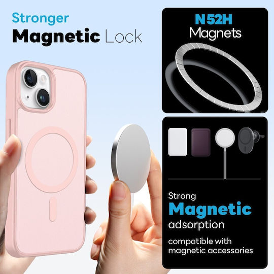 Northjo 5 in 1 Protection Set 360 Full Cover Plastic Pink iPhone 15