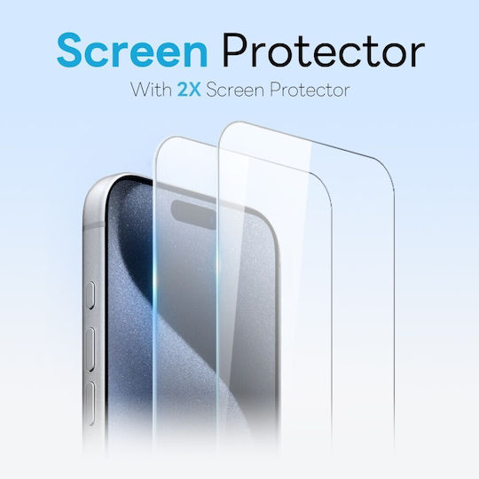 Northjo Σετ Προστασίας 5 1 360 Full Cover Πλαστικό Μαύρο (iPhone 15 Pro)
