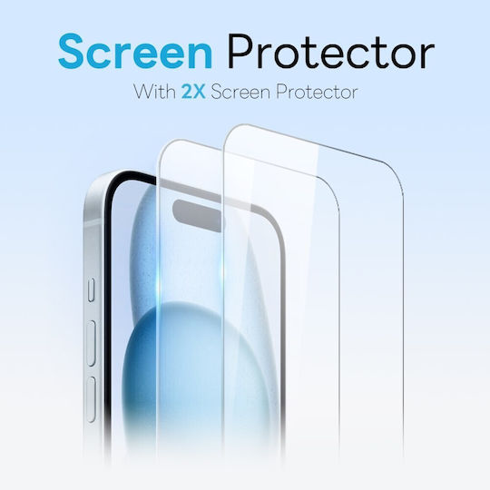 Northjo 5 in 1 Protection Set 360 Full Cover Plastic Pink iPhone 15