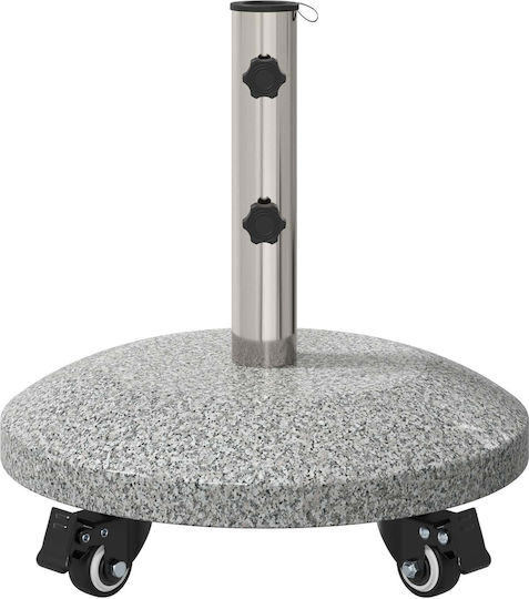 vidaXL Klappbarer Schirmständer Metallisch mit Rädern Granit 44,5x44,5x4cm