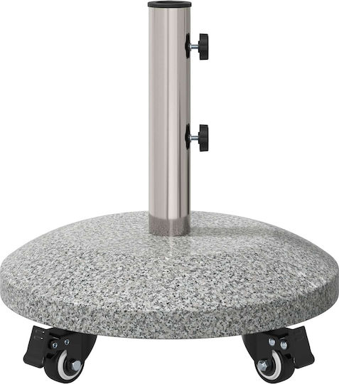 vidaXL Klappbarer Schirmständer Metallisch mit Rädern Granit 44,5x44,5x4cm