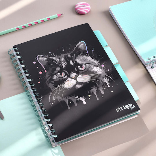 Strigo Spiral Notebook B5 100 Sheets Black