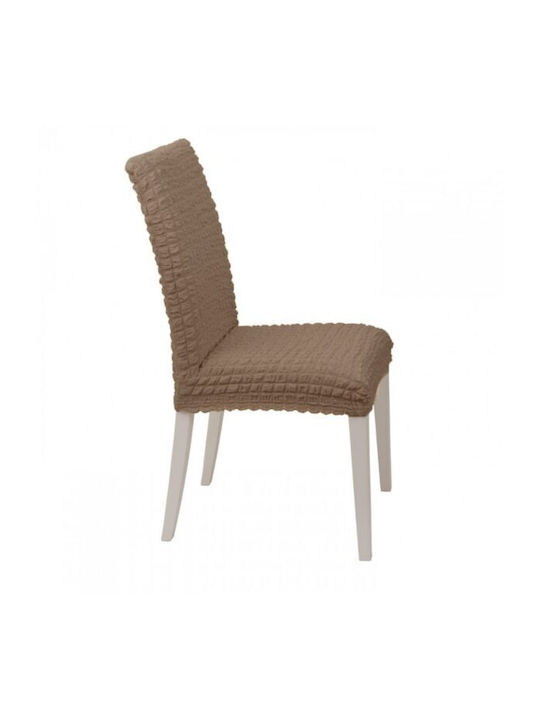 To megalo pazari Elastic Chair Cover Mocha 6 Pieces