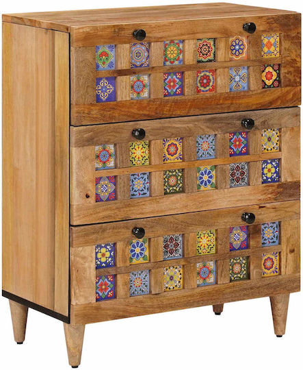 vidaXL Kommode Schlafzimmer Holzschatten Natürlich 120x33x75cm