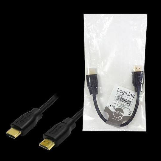 Logilink Hdmi Cable Ch0076 V1.4 Gold 0.2m
