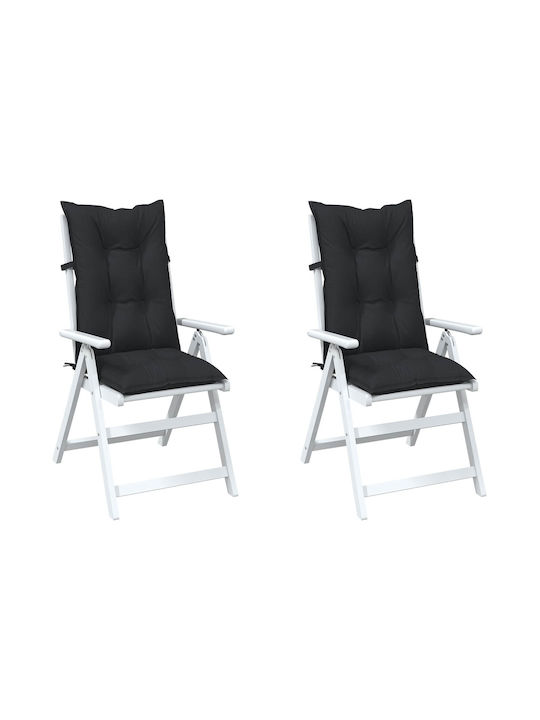 vidaXL Perna Scaunului De Grădină Cu Spătar Melanj Negru 2 Buc 50x120 Cm