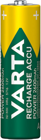 Varta Power Aa 2600mah Nimh Rechargeable Battery Regular Size 4pcs