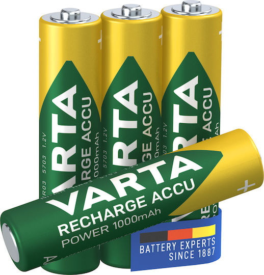 Varta Power 1000mah AAA NiMH Презареждаема Батерия Малки Батерии 4 Броя