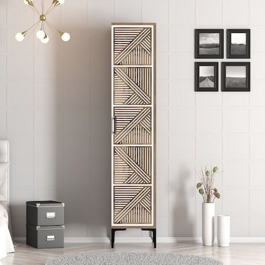 Solano Einzeltür Kleiderschrank Walnuss/Weiß 47.5x40x201.4cm