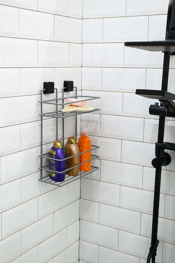 SteweHome SteweHome Wandmontiertes Badezimmerregal Metallisch Grau