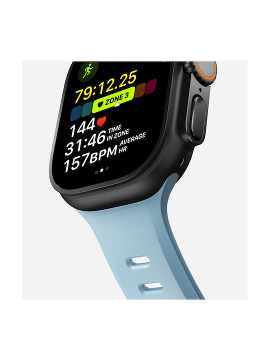 Nomad Tempo Waterproof Fkm Silicone Aluminum Strap Pin Optimized Apple Watch Ultra Series 49mm Tidal Blue Nm009742858