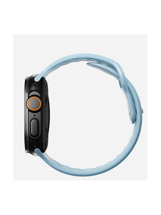 Nomad Tempo Waterproof Fkm Silicone Aluminum Strap Pin Optimized Apple Watch Ultra Series 49mm Tidal Blue Nm009742858