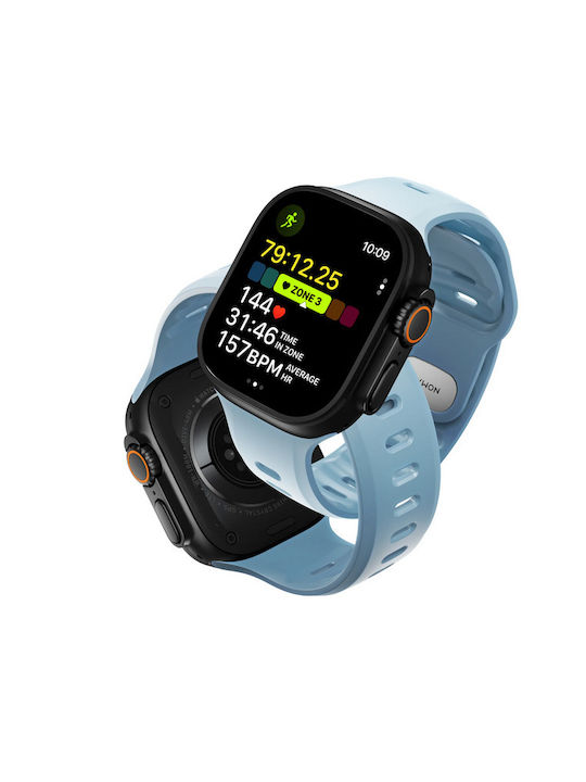 Nomad Tempo Waterproof Fkm Silicone Aluminum Strap Pin Optimized Apple Watch Ultra Series 49mm Tidal Blue Nm009742858