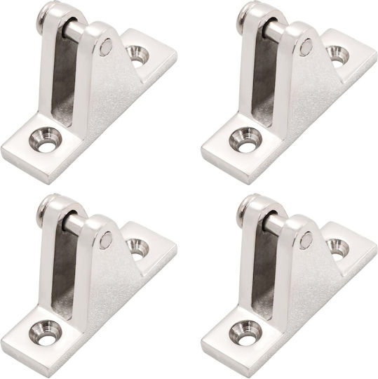 vidaXL Boot-Deck-Zubehör Biminis Scharniere 4 Stück Edelstahl Silber