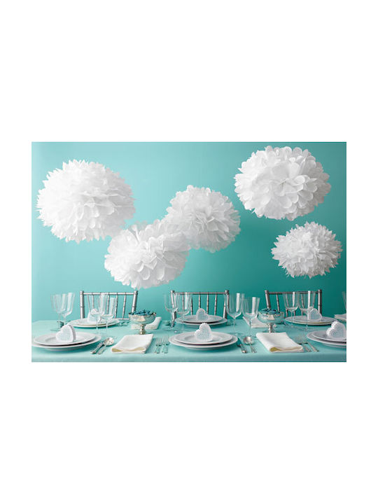 Paper Pompom Flower Ball White 30cm 1pc