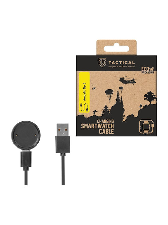 Tactical USB Charging Cable Wearables Charger for Xiaomi Amazfit Bip6/Active 2/2 Square Black