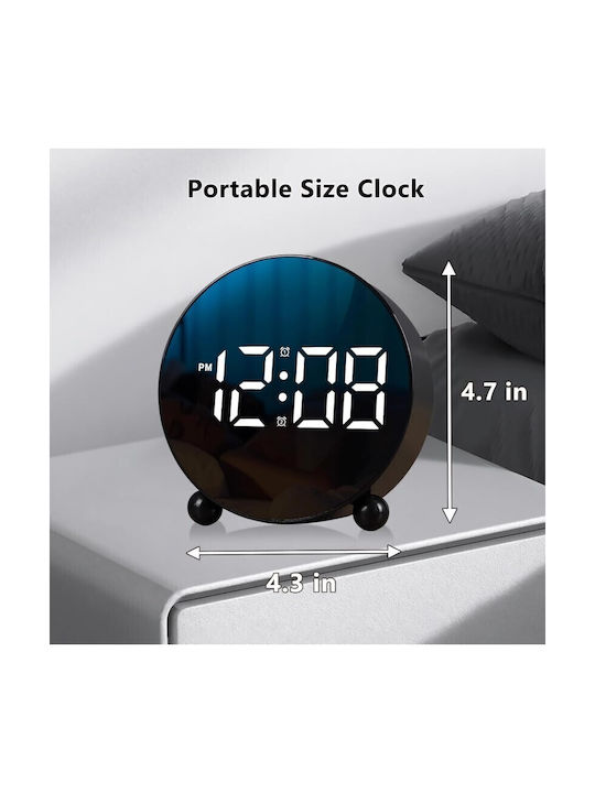 Silent Tabletop Digital Clock LED with Alarm Clock Black HL-8895-BLACK