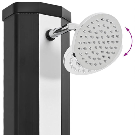 vidaXL Pool Shower Solar Made of PVC 217x18 cm Black
