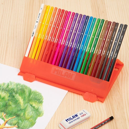 Milan Coloured Pencils 24 Pieces Plastic Stand 729324