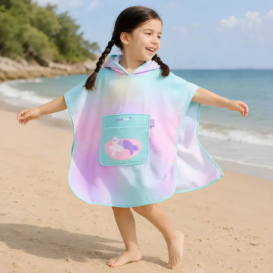 Παιδικό Πόντσο Θαλάσσης Κορίτσι Marckids Γατογοργόνα Κουκούλα & Τσέπη