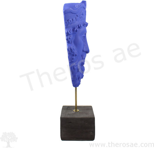 Poseidon Mask Ceramic 12.5 x 7 x 28.3cm Blue Roux Tabletop Decor
