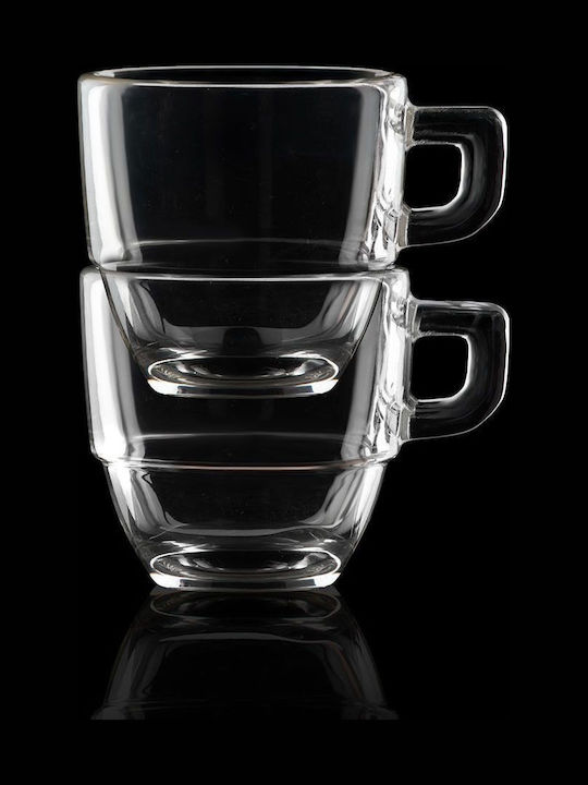 RCR Set Espresso Glas Tassen Braun 80ml 6 Stück