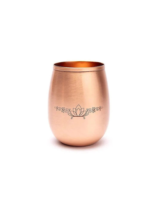 Kupfer Wasserbrille Lotus Design Handgefertigte Reine Kupferbrille 350ml