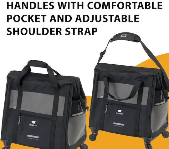Ferplast Waterproof Trolley for Carrying Dog / Cat up to 15kg Grey L48xW46xH26cm
