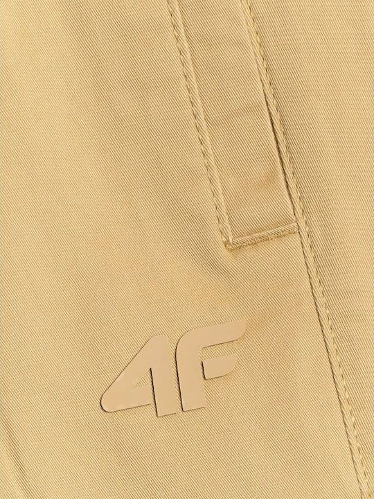 Brown Elastic Overalls in Regular Fit