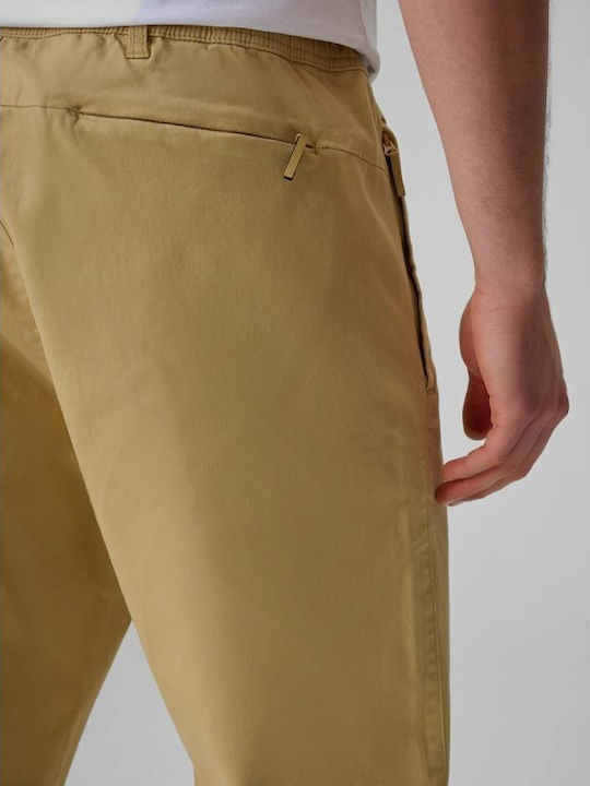 Brown Elastic Overalls in Regular Fit