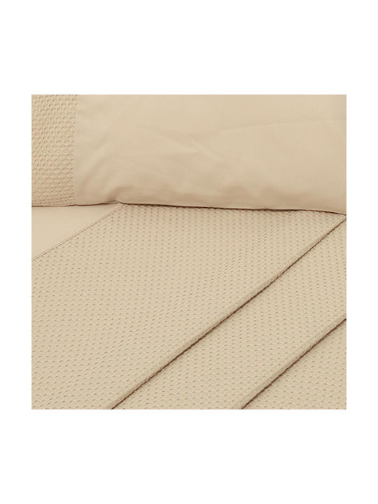Baby Oliver Set Lenjerii de Pat Bebe Pentru Leagăn Din Bumbac Bej 75x110cm