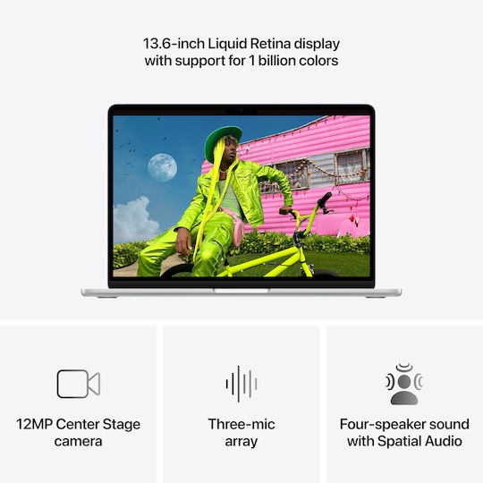 Apple MacBook Air 13.6" IPS Retina Display (M5-10-Core/16GB/512GB SSD/8-Core GPU) Silver (GR Keyboard)