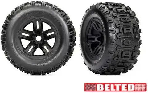 Комплект Traxxas Sledgehammer Belted 3.8 Черни Джанти Sledge 9573