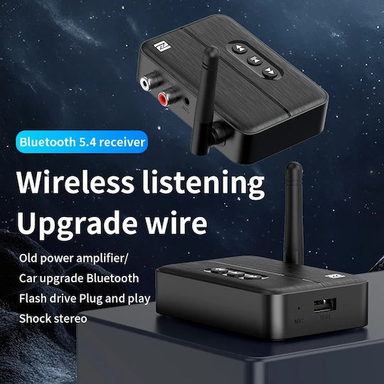 Receptor Audio Bluetooth 5.4 Rx Adaptor Techstar M60 Împerechere Nfc Aux + Rca Redare Usb Tip-c Stick Usb Microfon Integrat Hifi 10m
