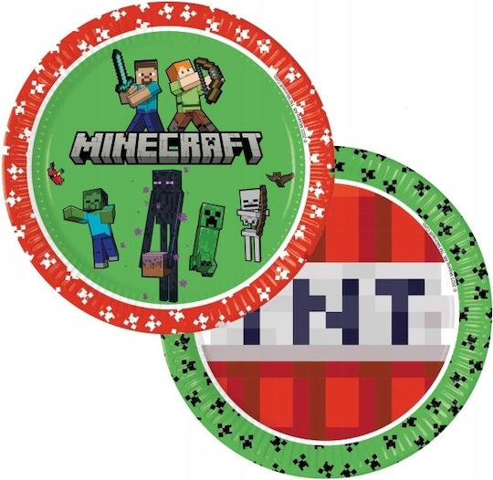Minecraft Комплект Пиксели Tnt Игра Чинии Чаши Рожден Ден 16 Броя