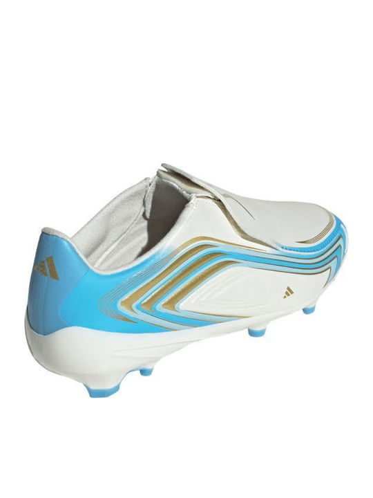 F50 Messi League FG Детски Футболни Обувки с Бутони Бели