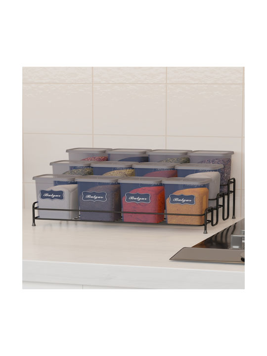 Femmit Spice Set 12 Pieces 450ml Metallic Black Base 43 × 11 Cm