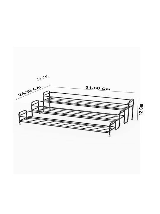 Femmit Spice Set 12 Pieces 450ml Metallic Black Base 43 × 11 Cm