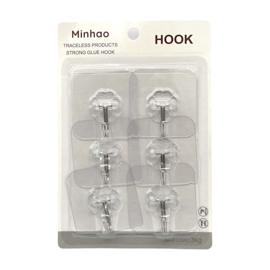 K-11275 Hangers with Sticker Transparent 6 Pieces
