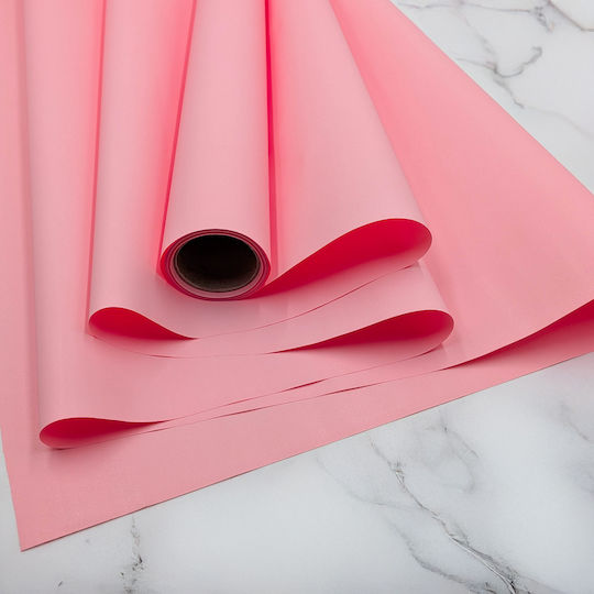 Scented Floral Foil Satin Aroma Light Pink Roll 50cm X 9m